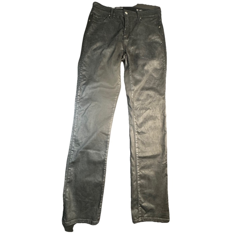 AG Adriano Goldschmied Mari Black Coated‎ Jeans Women 30 Japanese Fabric US Made - Picture 2 of 11
